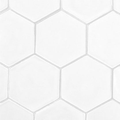 Blanco Real Glossy Hexagon  Ceramic Tile