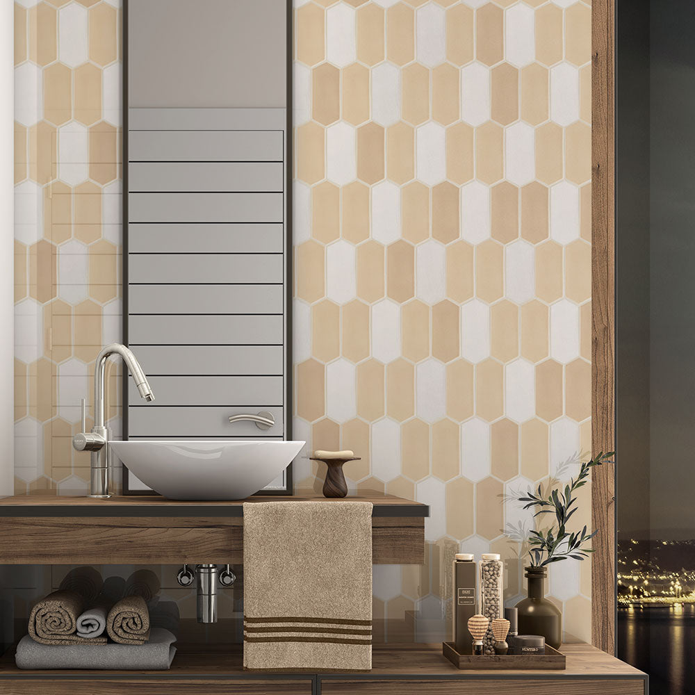 Cotton Matte Picket Ceramic Tile