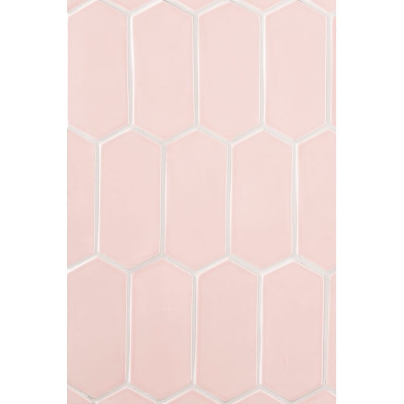 Blush Glossy Picket Ceramic Tile