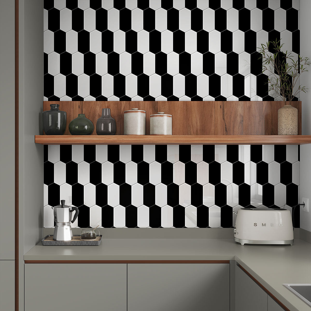 Midnight Glossy Picket Ceramic Tile