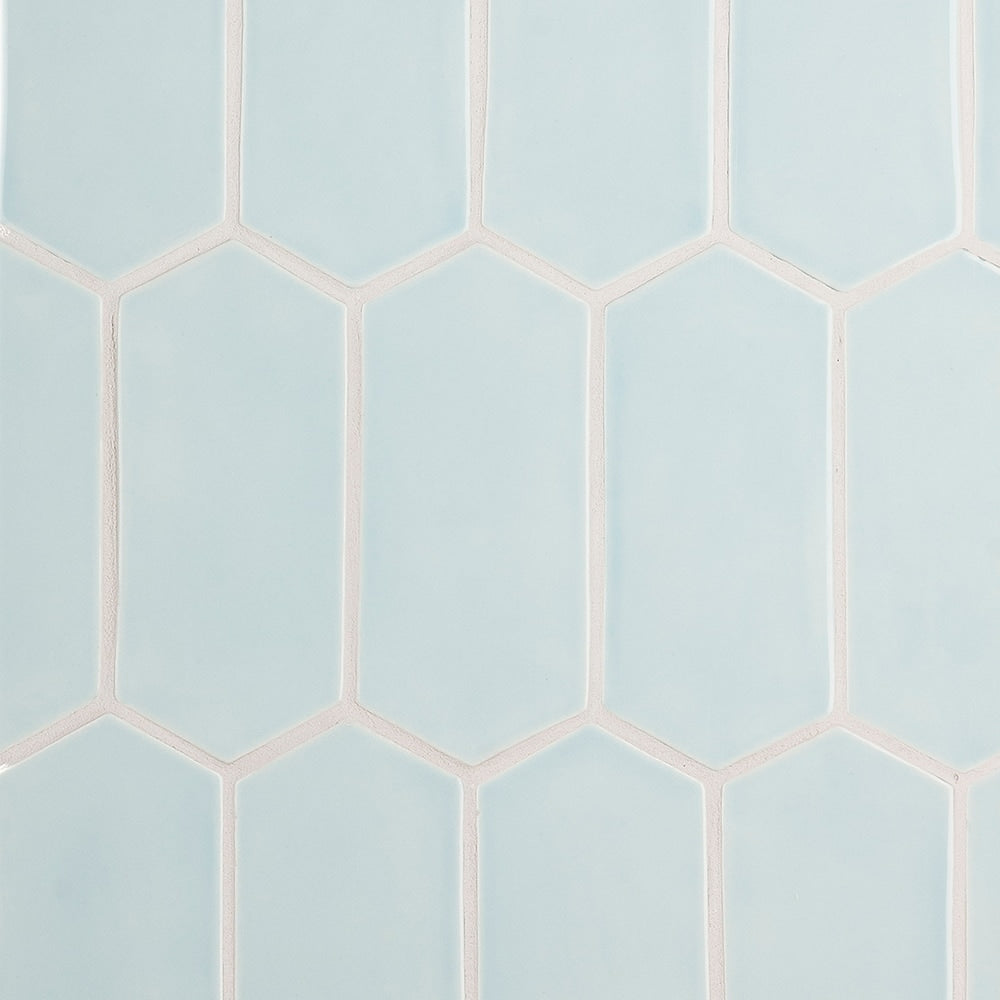 Seafoam Glossy Picket Ceramic Tile