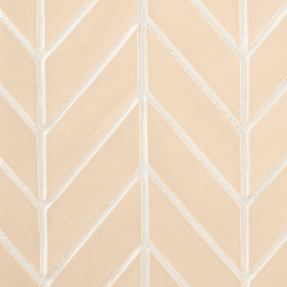Caramel Glossy Chevron Ceramic Tile