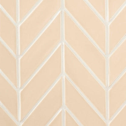 Caramel Glossy Chevron Ceramic Tile
