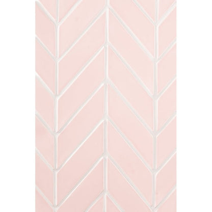 Blush Glossy Chevron Ceramic Tile