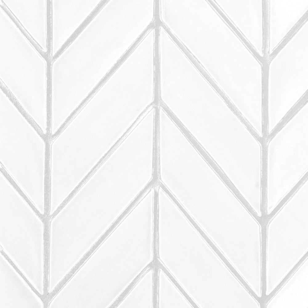 Blanco Real Glossy Chevron Ceramic Tile