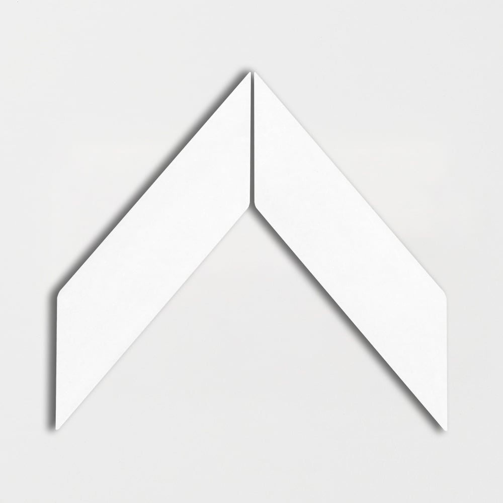 Blanco Real Glossy Chevron Ceramic Tile