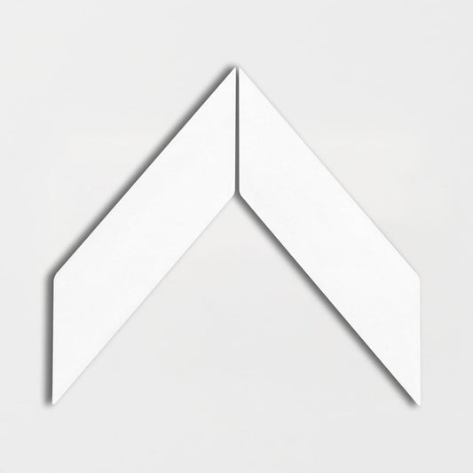 Blanco Real Glossy Chevron Ceramic Tile