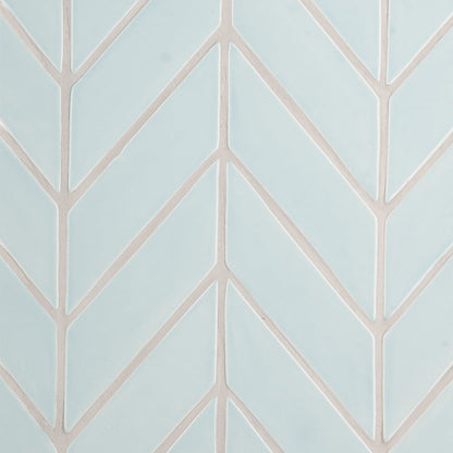 Seafoam Glossy Chevron Ceramic Tile