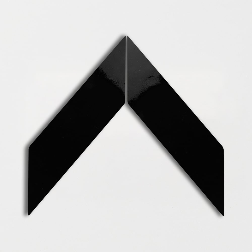 Midnight Glossy Chevron Ceramic Tile