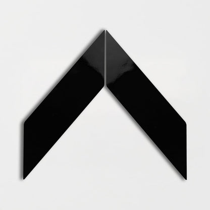 Midnight Glossy Chevron Ceramic Tile