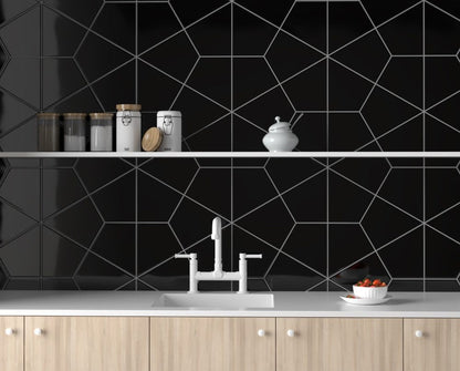 Midnight Glossy Diamante Ceramic Tile