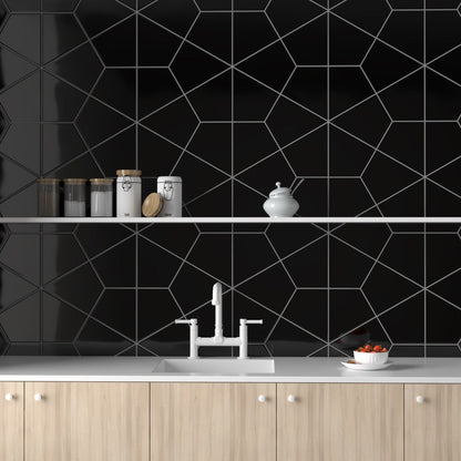 Midnight Glossy Diamante Ceramic Tile