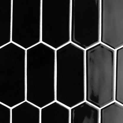 Midnight Glossy Picket Ceramic Tile
