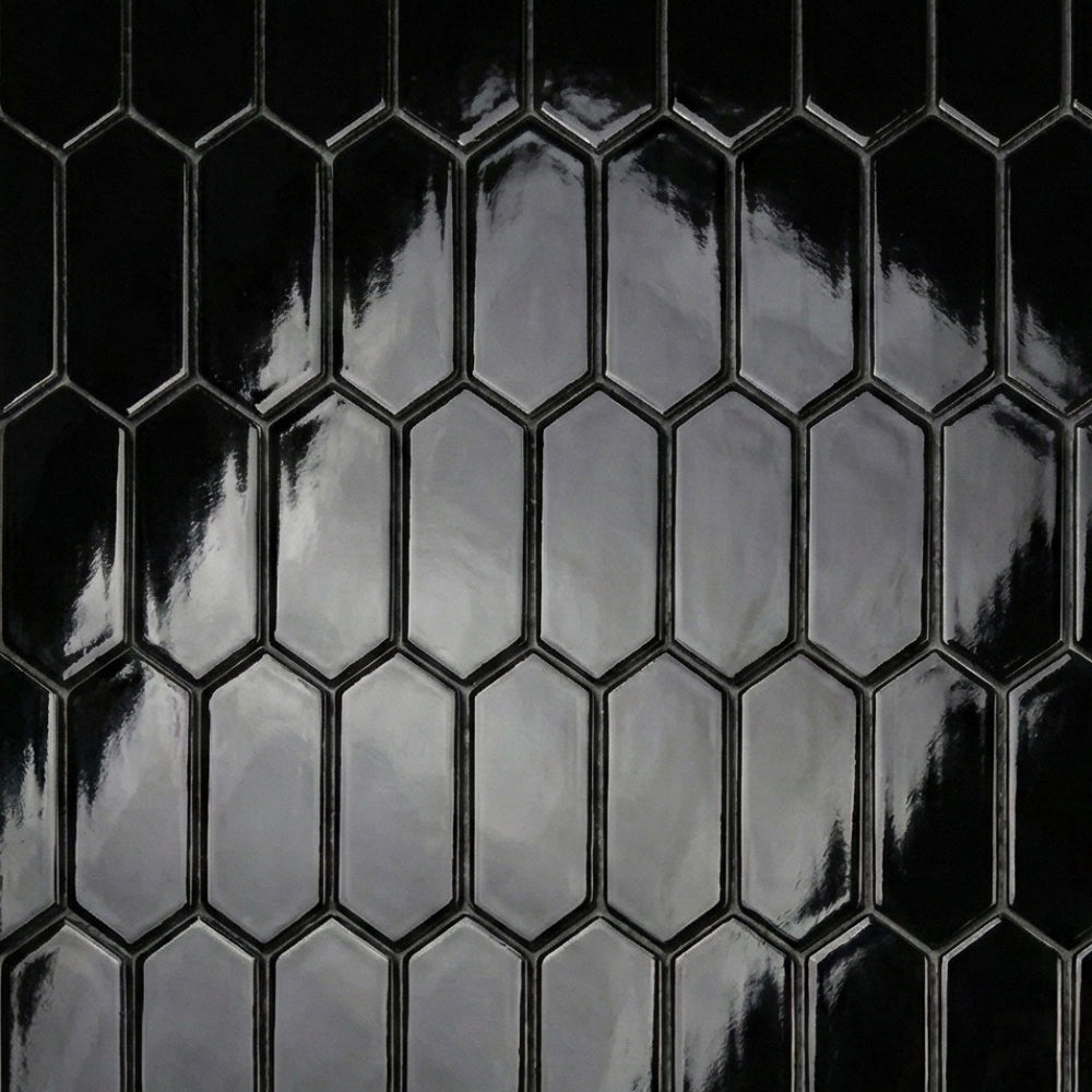 Midnight Glossy Picket Ceramic Tile