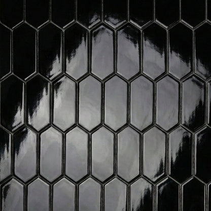 Midnight Glossy Picket Ceramic Tile