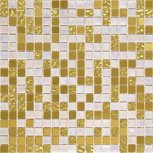 White Gold 12x12 Uniform Square Glossy Glass Mosaic Tile (20 pack, 18.69 sq ft/case)