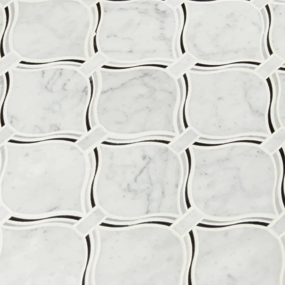 MSI Danza Arabesque Polished Marble Mosaic Wall and Floor Tile 10.19"x10.94"