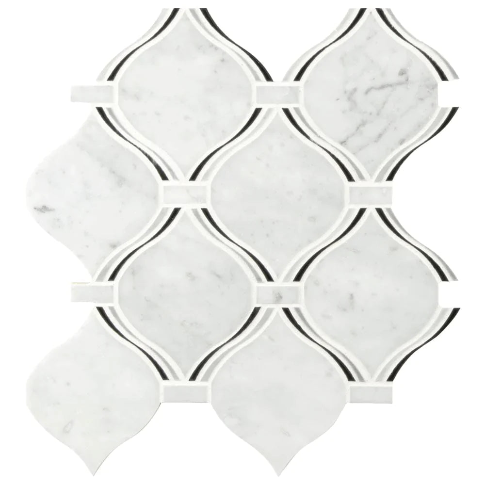 MSI Danza Arabesque Polished Marble Mosaic Wall and Floor Tile 10.19"x10.94"