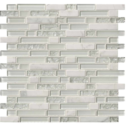 MSI Delano Blanco Glass Stone Mosaic Tile 11.87"x11.87"