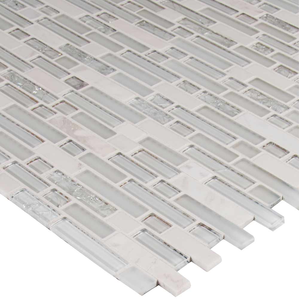 MSI Delano Blanco Glass Stone Mosaic Tile 11.87"x11.87"