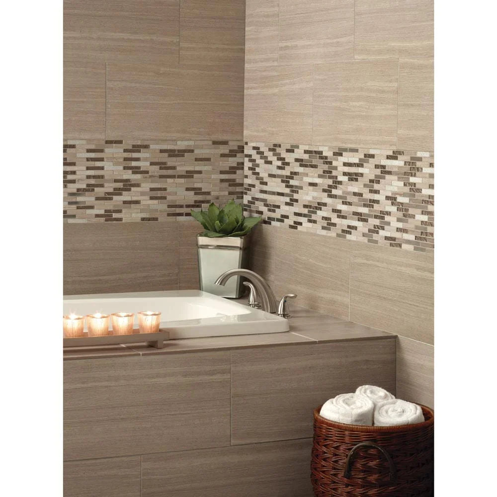 MSI Diamante Brick Glass Stone Metal Mosaic Tile 12"x12"