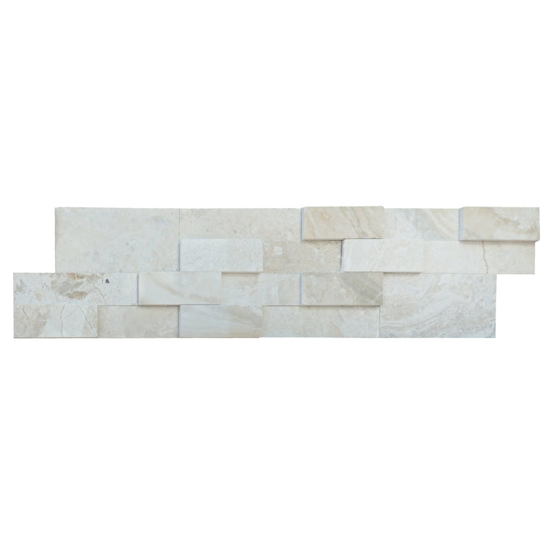 Diana Royal Ledger 3D Panel 6"x24" Honed Natural Marble Wall Tile