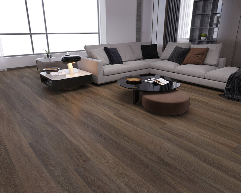 Domino WPC 7"x60" Vinyl Flooring 9.5mm - Olive Walnut