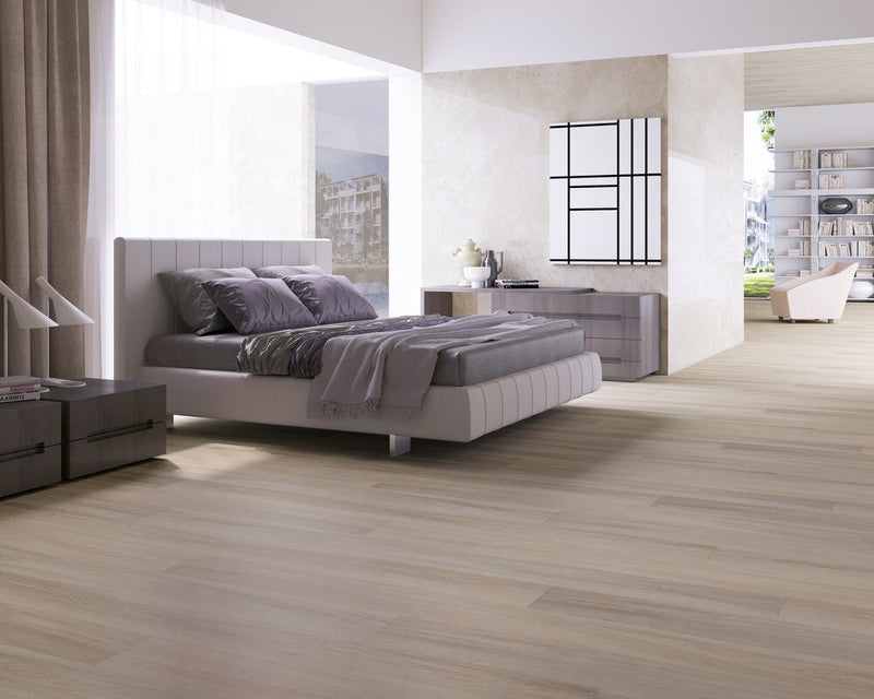 Domino WPC 7"x60" Vinyl Flooring 9.5mm- Satin Taupe