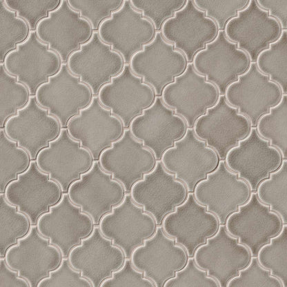 MSI Dove Grey Arabesque Polished Ceramic Mosaic Wall Tile 10.83"x15.5"