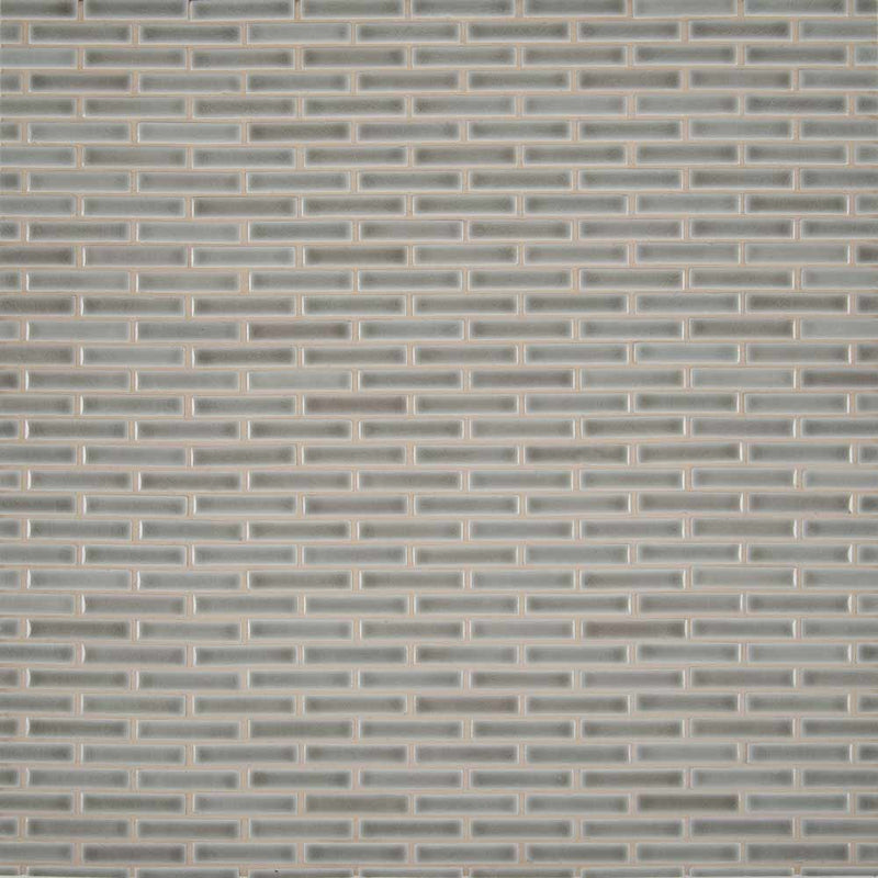 MSI Dove Grey Brick Polished Ceramic Mosaic Wall Tile 1"x3"