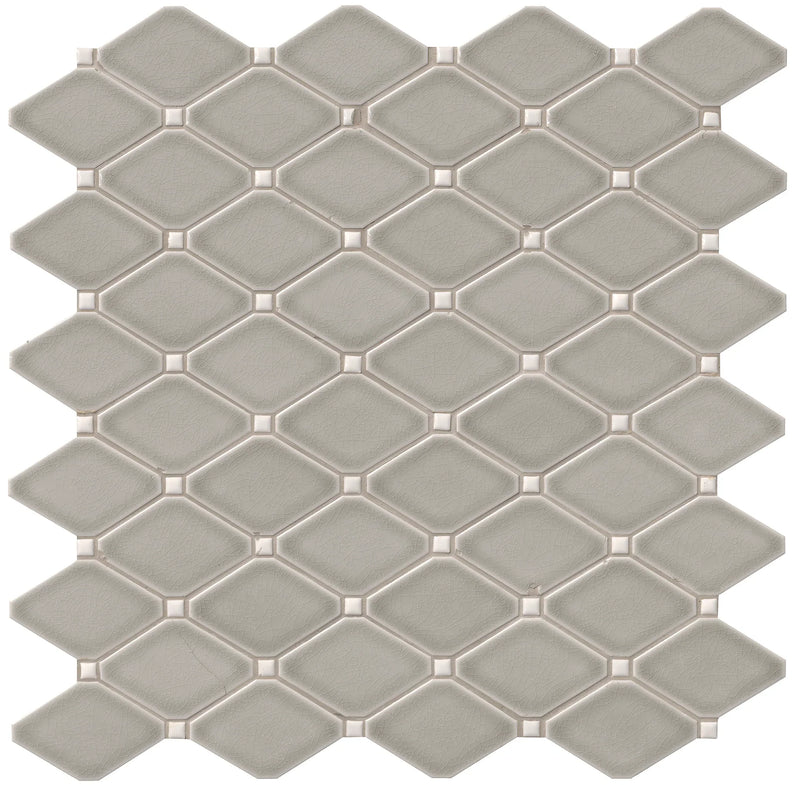 MSI Dove Grey Diamond Polished Ceramic Mosaic Wall Tile 12.28"x12.8"