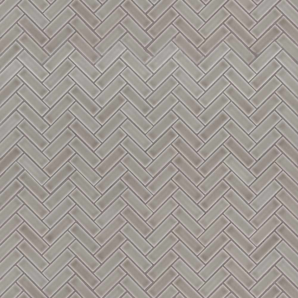 MSI Dove Grey Herringbone Ceramic Mosaic Tile 11.3"x12.56"