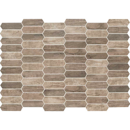 MSI Driftwood Picket Glass Mosaic Wall and Floor Tile 9.84"x14.13"