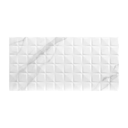 MSI Dymo Statuary Chex White Glossy Ceramic Wall Tile 12x24