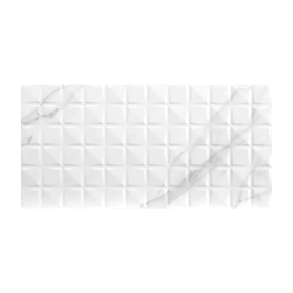 MSI Dymo Statuary Chex White Glossy Ceramic Wall Tile 12x24