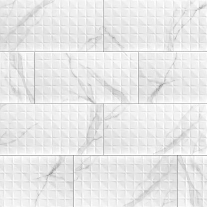 MSI Dymo Statuary Chex White Glossy Ceramic Wall Tile 12x24