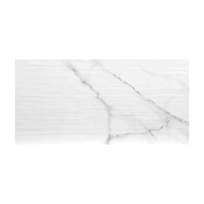 MSI Dymo Statuary Stripe White Glossy Ceramic Wall Tile 12x24