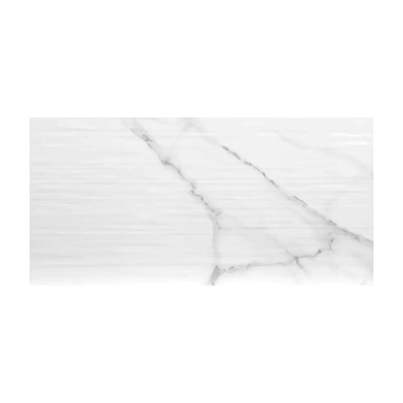 MSI Dymo Statuary Stripe White Glossy Ceramic Wall Tile 12x24