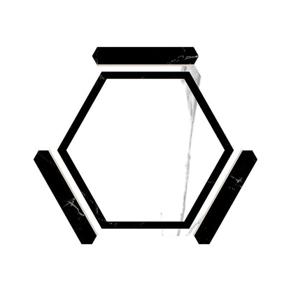 White Black 9x10 Matte Hexagon Porcelain Tile (18 pack, 8.07 sq ft/case) - Sample