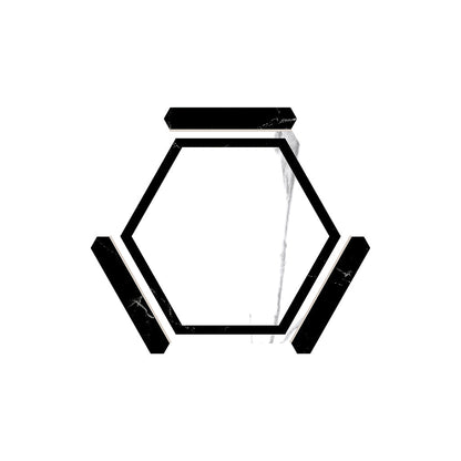 White Black 9x10 Matte Hexagon Porcelain Tile (18 pack, 8.07 sq ft/case)