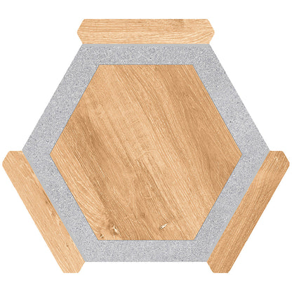 Oak wash Gray 9x10 Matte Hexagon Porcelain Tile (18 pack, 8.07 sq ft/case)