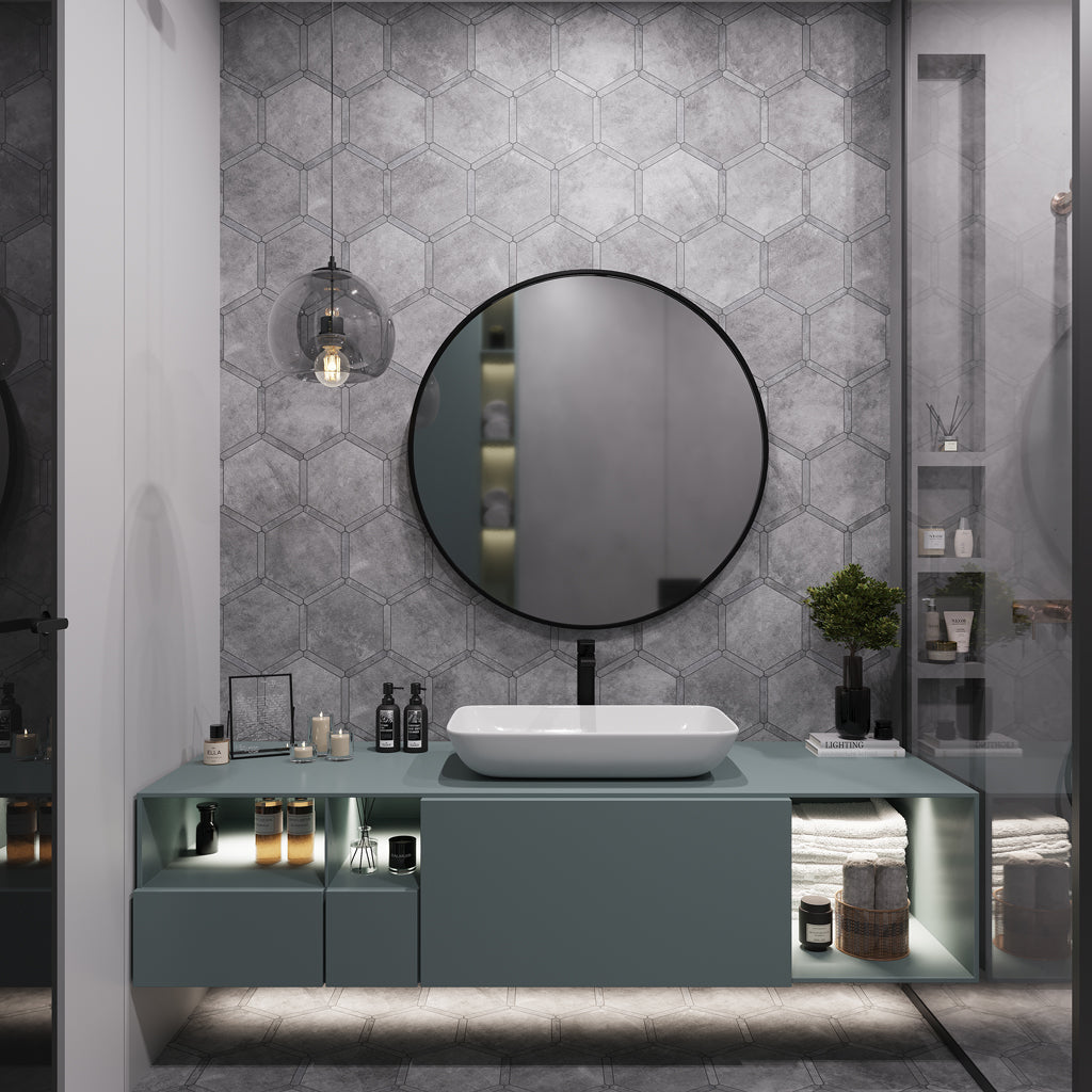 Coin Gray 9x10 Matte Hexagon Porcelain Tile (18 pack, 8.07 sq ft/case)
