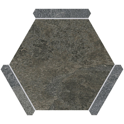 Burnt Umber Brown Gray 9x10 Matte Hexagon Porcelain Tile (18 pack, 8.07 sq ft/case)