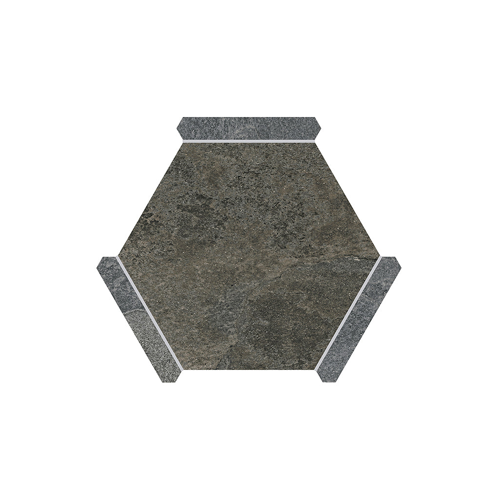 Burnt Umber Brown Gray 9x10 Matte Hexagon Porcelain Tile (18 pack, 8.07 sq ft/case)
