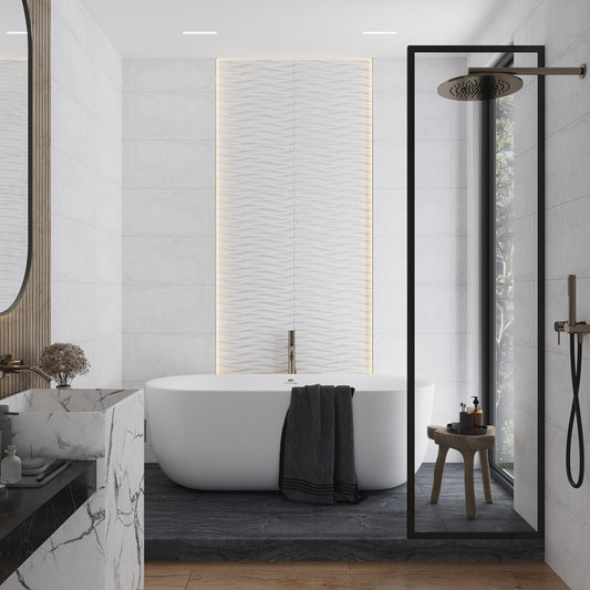White 12x24 Field Matte Porcelain Tile (5 pack, 10.763 sq ft/case) - Sample