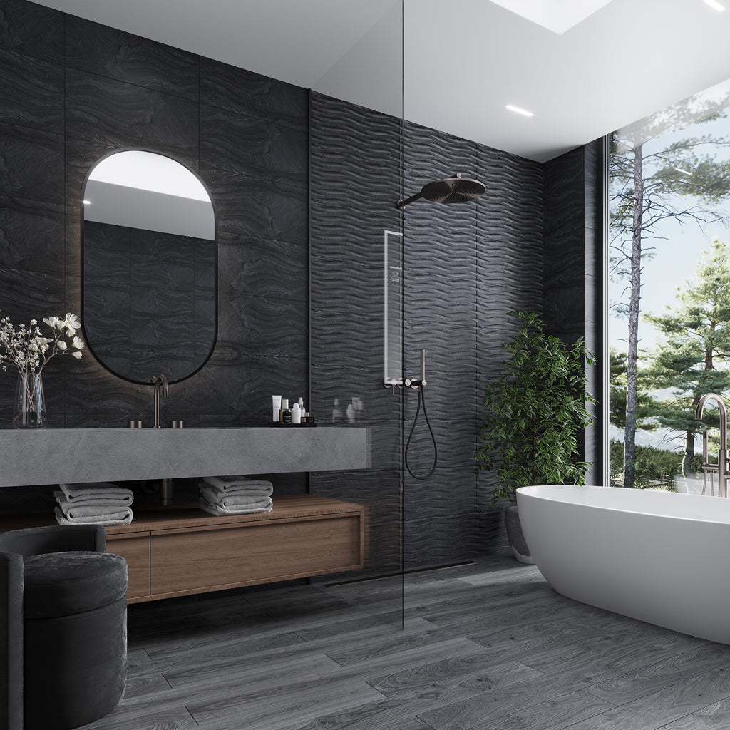 Coal Black 12x24 Field Matte Porcelain Tile (5 pack, 10.763 sq ft/case) - Sample