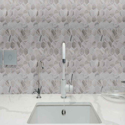 MSI Eden Bardiglio Porcelain Mosaic Hexagon Wall and Floor Tile