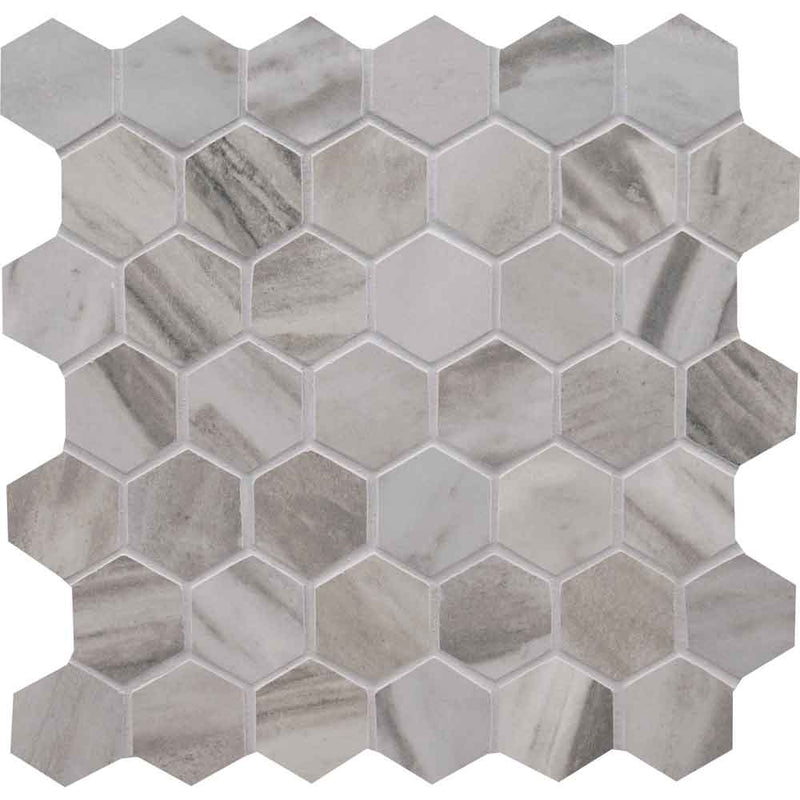 MSI Eden Bardiglio Porcelain Mosaic Hexagon Wall and Floor Tile