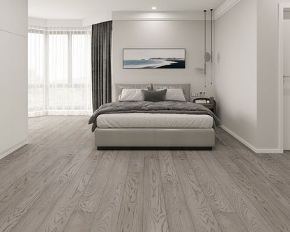 Elysian Wirebrushed Engineered Hardwood 7.5x0.5 inch Mod Titanium TRPEH-EEOMT bedroom bed window product shot