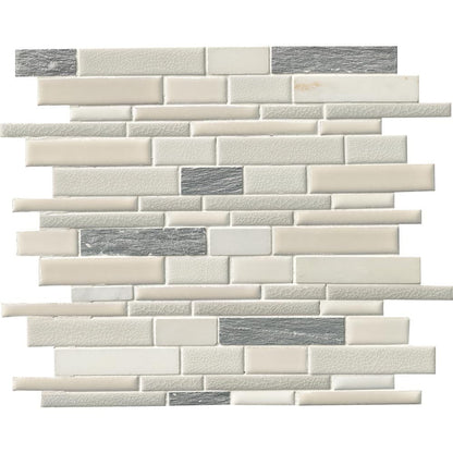 MSI Everest Interlocking Porcelain and Stone Mosaic Wall and Floor Tile 12"x12"